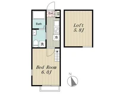 マ・ピエス五月台(1K/1階)の間取り写真