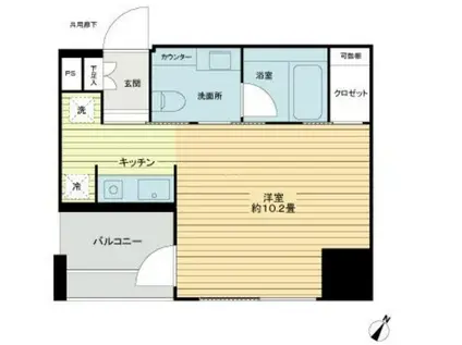 パークリュクス銀座8丁目MONO(1K/9階)の間取り写真