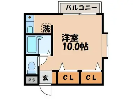 ハイツひまわり(1K/2階)の間取り写真