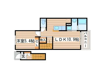 グレイスコートI(1LDK/2階)の間取り写真