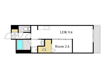 月光 岡山旭東町(1LDK/1階)の間取り写真