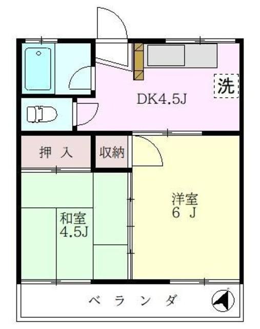 玉川ハイツ(2DK/3階)の間取り写真