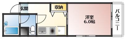 サンライズ河原町(1K/6階)の間取り写真