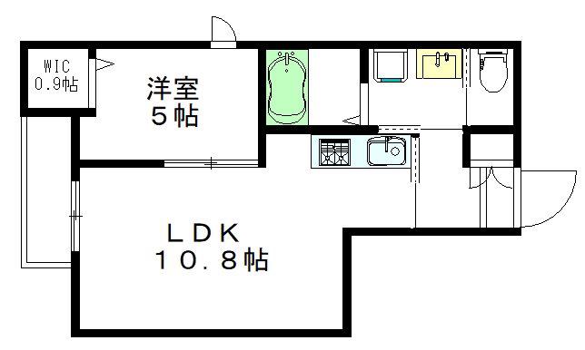 ミーレ高井戸(1LDK/2階)の間取り写真