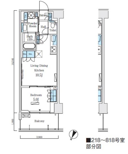ロイヤルパークス赤羽ノース(1LDK/3階)の間取り写真