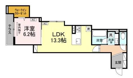 セレスティア中野上高田(1LDK/2階)の間取り写真