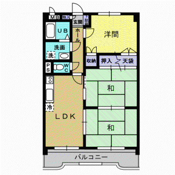 リバーサイド21(3LDK/3階)の間取り写真