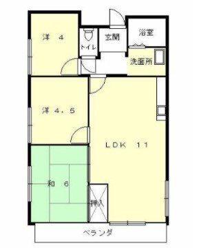 エステート土山(3LDK/1階)の間取り写真