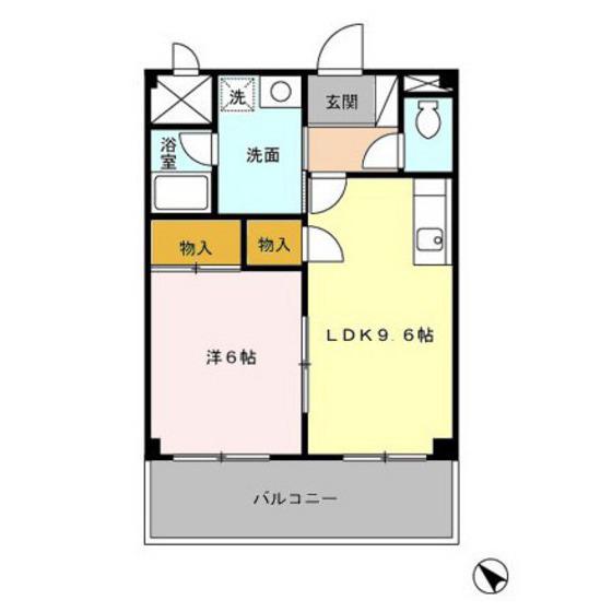 パステルサンライズ(1LDK/2階)の間取り写真