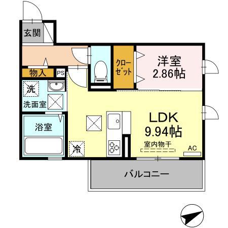 セレブ日吉(1LDK/1階)の間取り写真