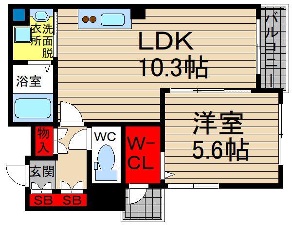 M.HILLS西本町(1LDK/4階)の間取り写真