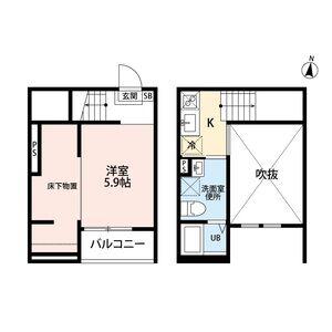 AO AQUA(ワンルーム/2階)の間取り写真