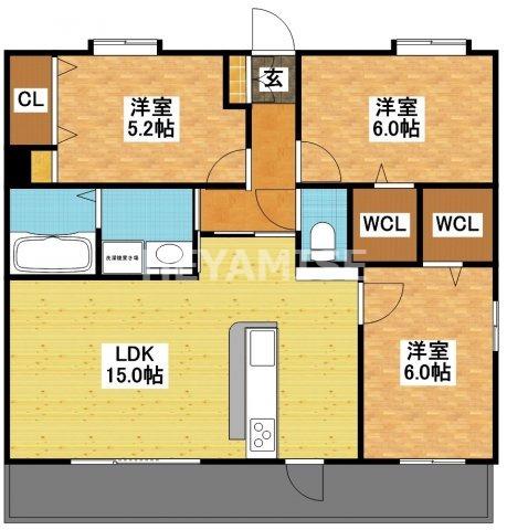 MODERN PALAZZO 文教(3LDK/4階)の間取り写真