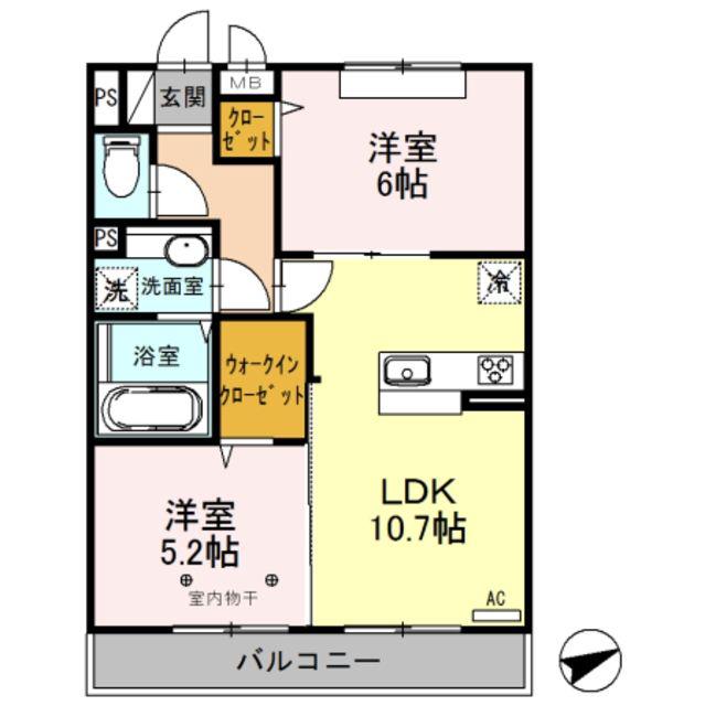 エミネンス(2LDK/2階)の間取り写真