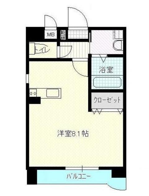 なかよしマンション塩上(1K/7階)の間取り写真