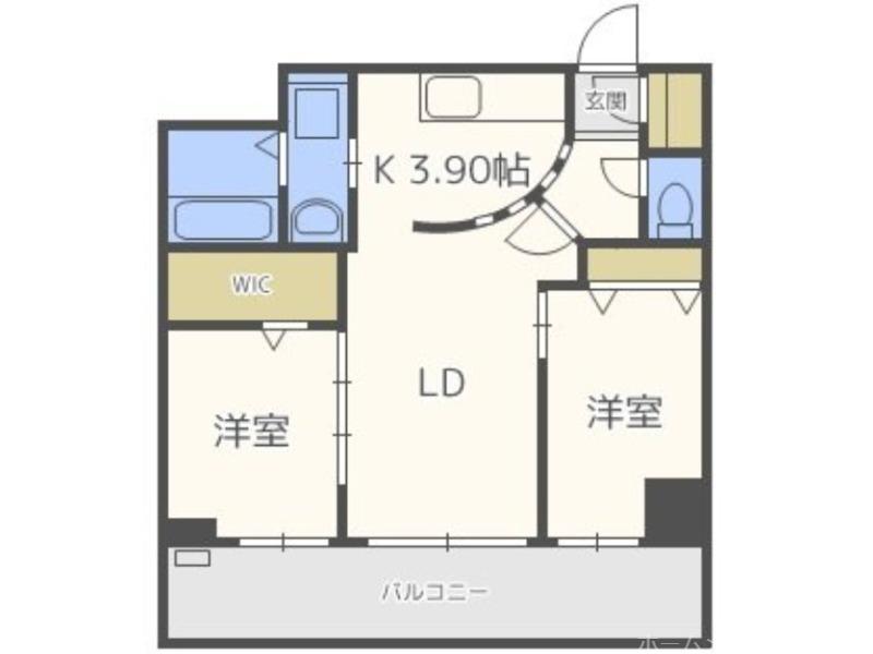 コローレ知事公館前(2LDK/8階)の間取り写真