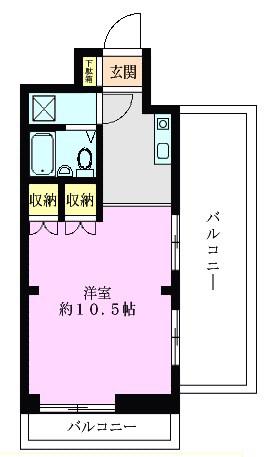 セザール新座(ワンルーム/4階)の間取り写真