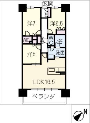 ザ パークハウス大曽根レジデンス 904(3LDK/9階)の間取り写真