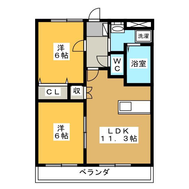 VINTAGE21(2LDK/1階)の間取り写真