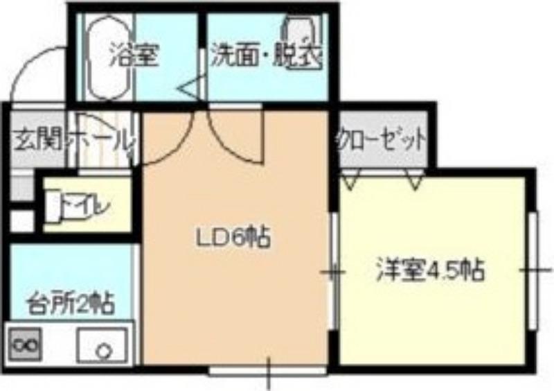 エルドラド中島公園(1LDK/2階)の間取り写真