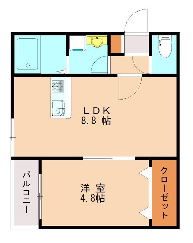 アップスタンド(1LDK/2階)の間取り写真