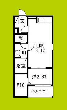 FSTYLE東大阪本庄2号館(1LDK/1階)の間取り写真