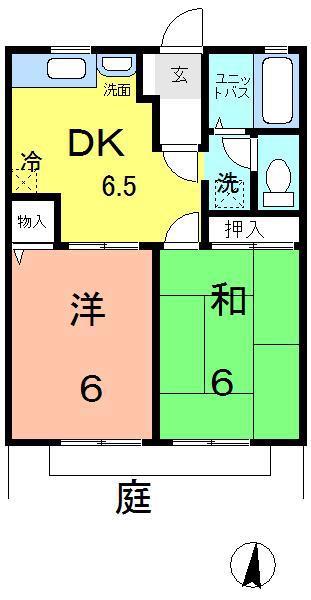 シティハイムスバル(2DK/2階)の間取り写真