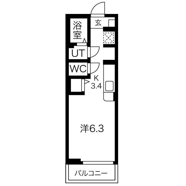 M.CREST(1K/1階)の間取り写真