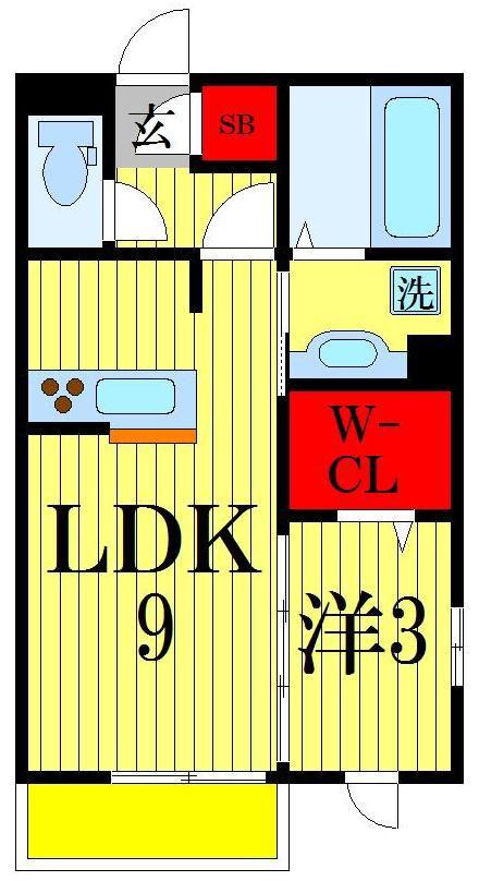 ヴェルドュ―ラ・K(1LDK/2階)の間取り写真