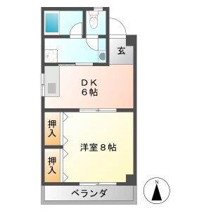 コーポM(1DK/4階)の間取り写真