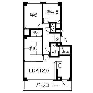 グランドヒルズ供米田1番館(3LDK/3階)の間取り写真
