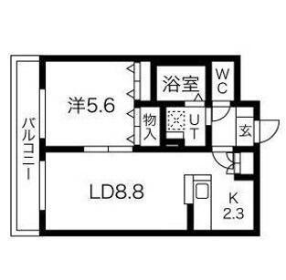 ピソアルセ品川(1LDK/1階)の間取り写真