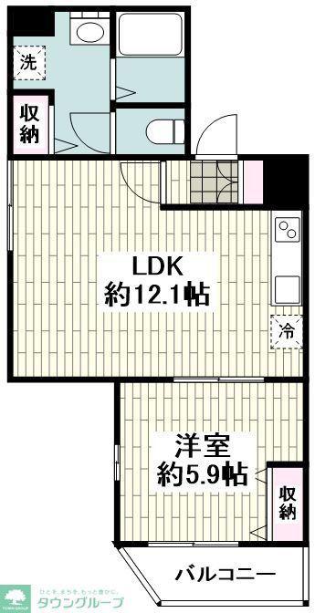 プラティーヌ碑文谷(1LDK/3階)の間取り写真
