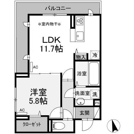 SANCTUARY COURT(1LDK/3階)の間取り写真