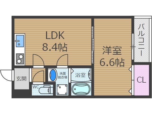 ACT正雀(1LDK/2階)の間取り写真