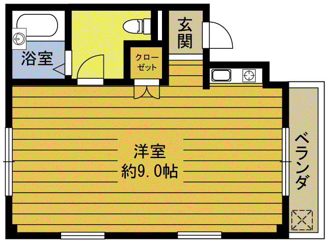 エトワール別府(ワンルーム/3階)の間取り写真