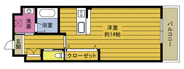 RINT7(1K/2階)の間取り写真