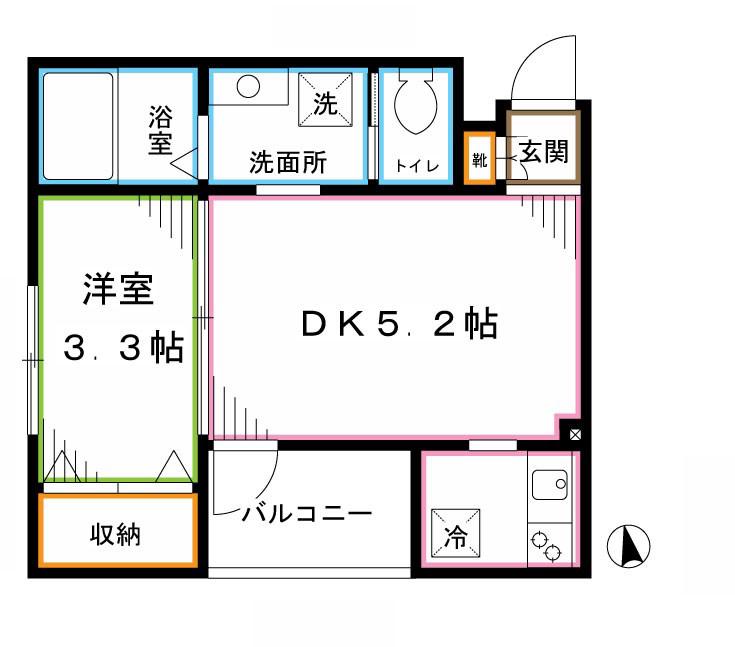 PERSICA NAKANO(1DK/2階)の間取り写真