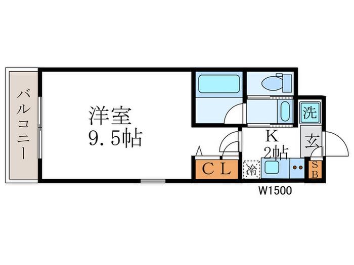 THE ROSE RES 北山(1K/2階)の間取り写真