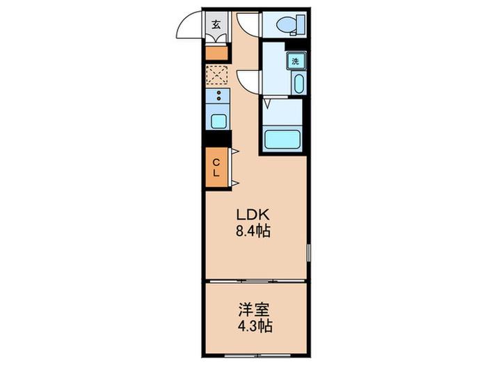 LUORE鵜の木(1LDK/4階)の間取り写真
