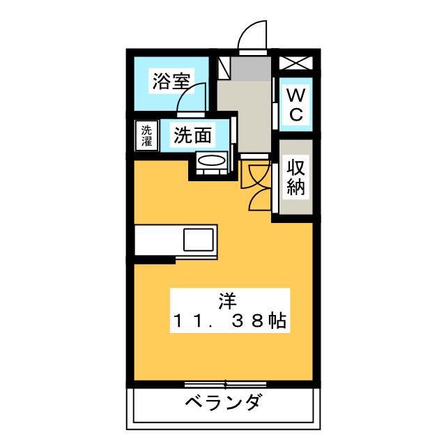 プランドールMIZUHO(ワンルーム/2階)の間取り写真