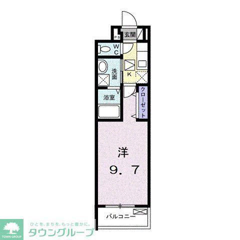 サンセリテ 橘(1K/1階)の間取り写真