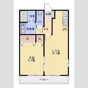 マジェスティーA(1LDK/2階)の間取り写真