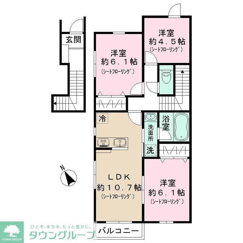 SUN OTTO HILLS(3LDK/2階)の間取り写真