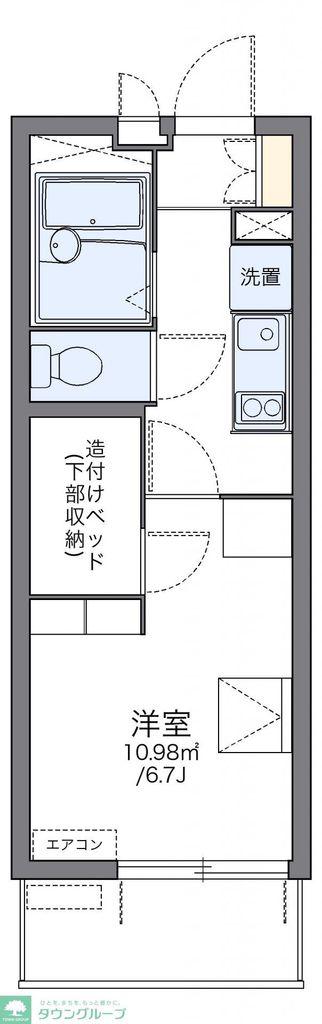 レオパレスカプリコーン21(1K/1階)の間取り写真