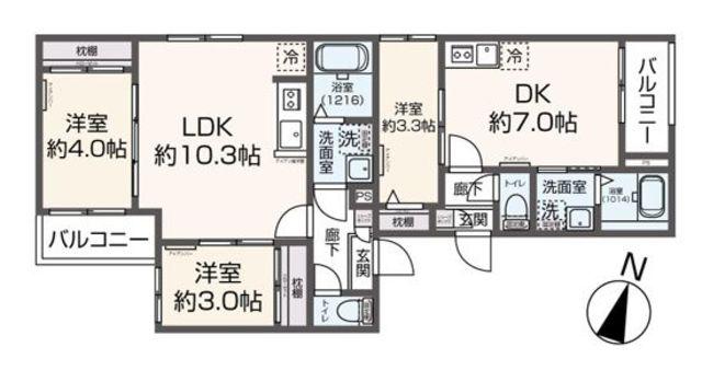 REVIVE南福岡(2LDK/3階)の間取り写真