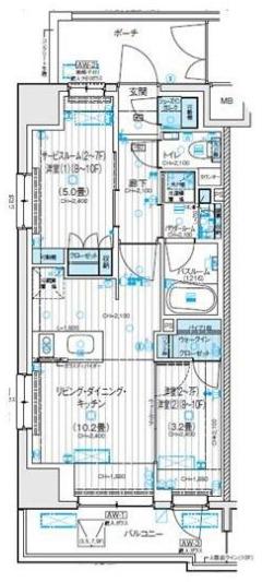 デュオステージ相模大野(1SLDK/4階)の間取り写真