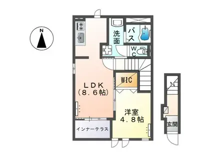 アネモネ(1LDK/2階)の間取り写真