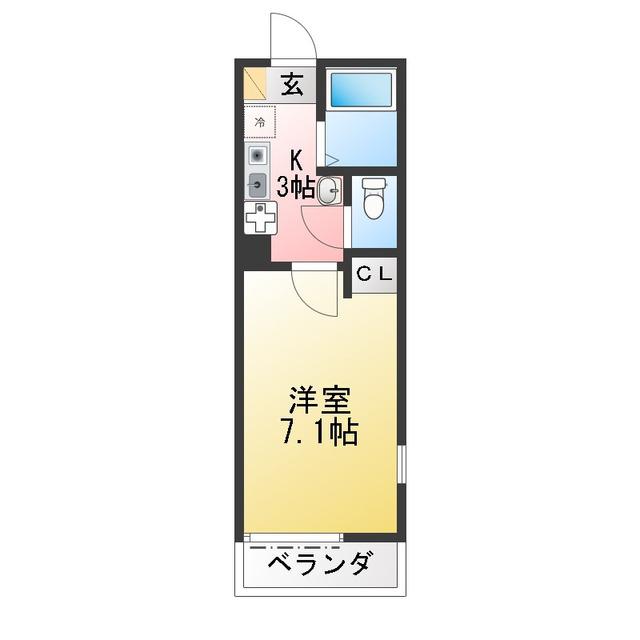 グランルーチェ金沢八景(1K/1階)の間取り写真
