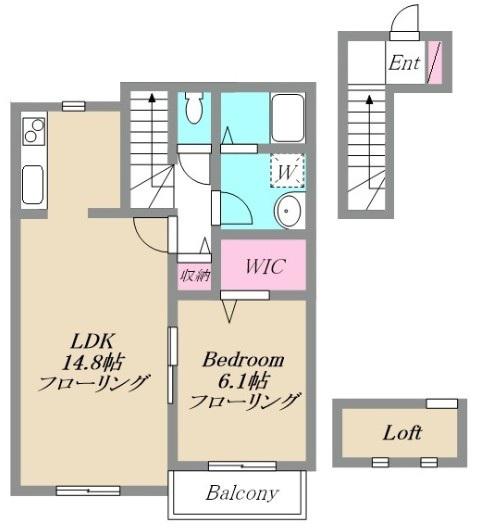 T・S ETERNA(1LDK/2階)の間取り写真